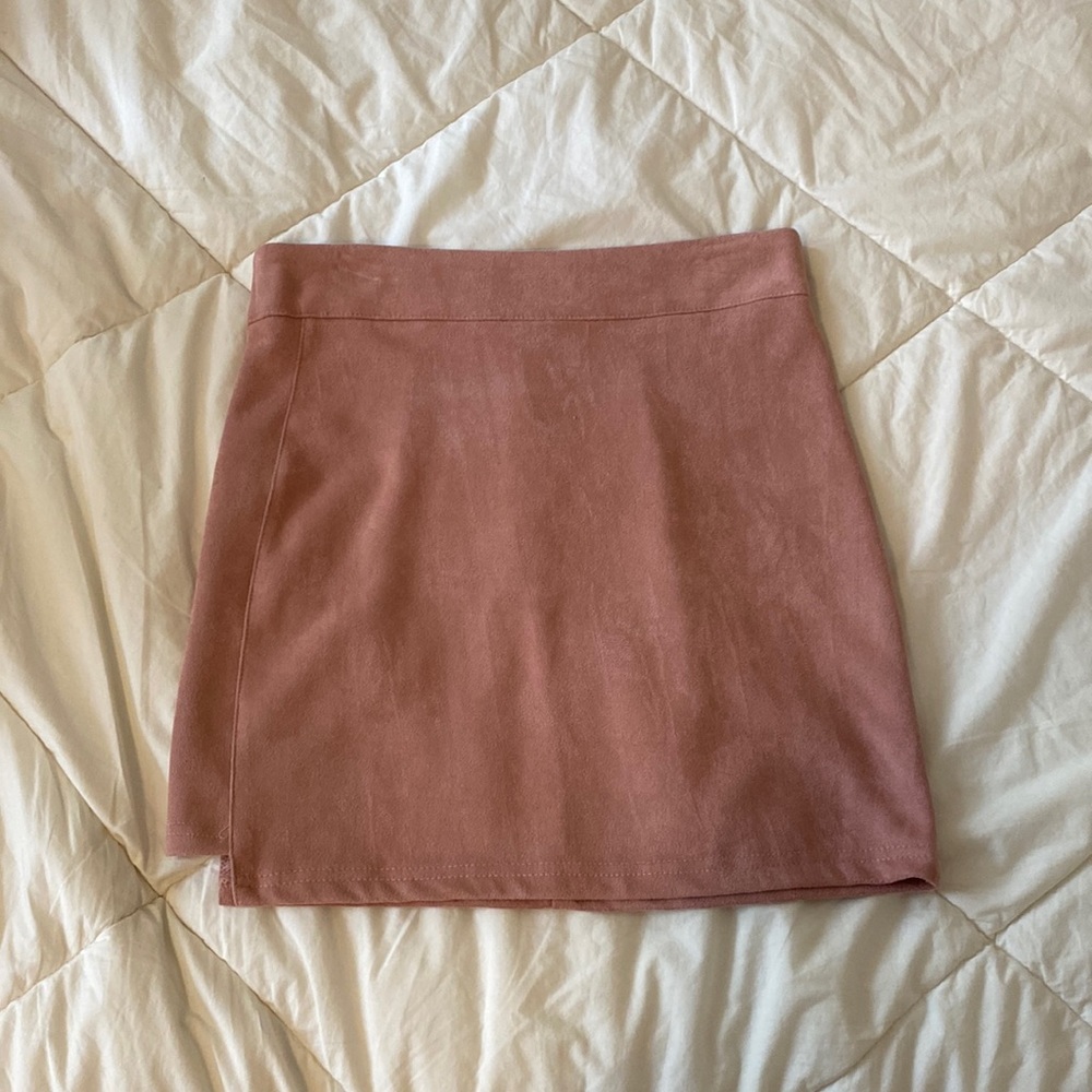 Pink Suede Skirt